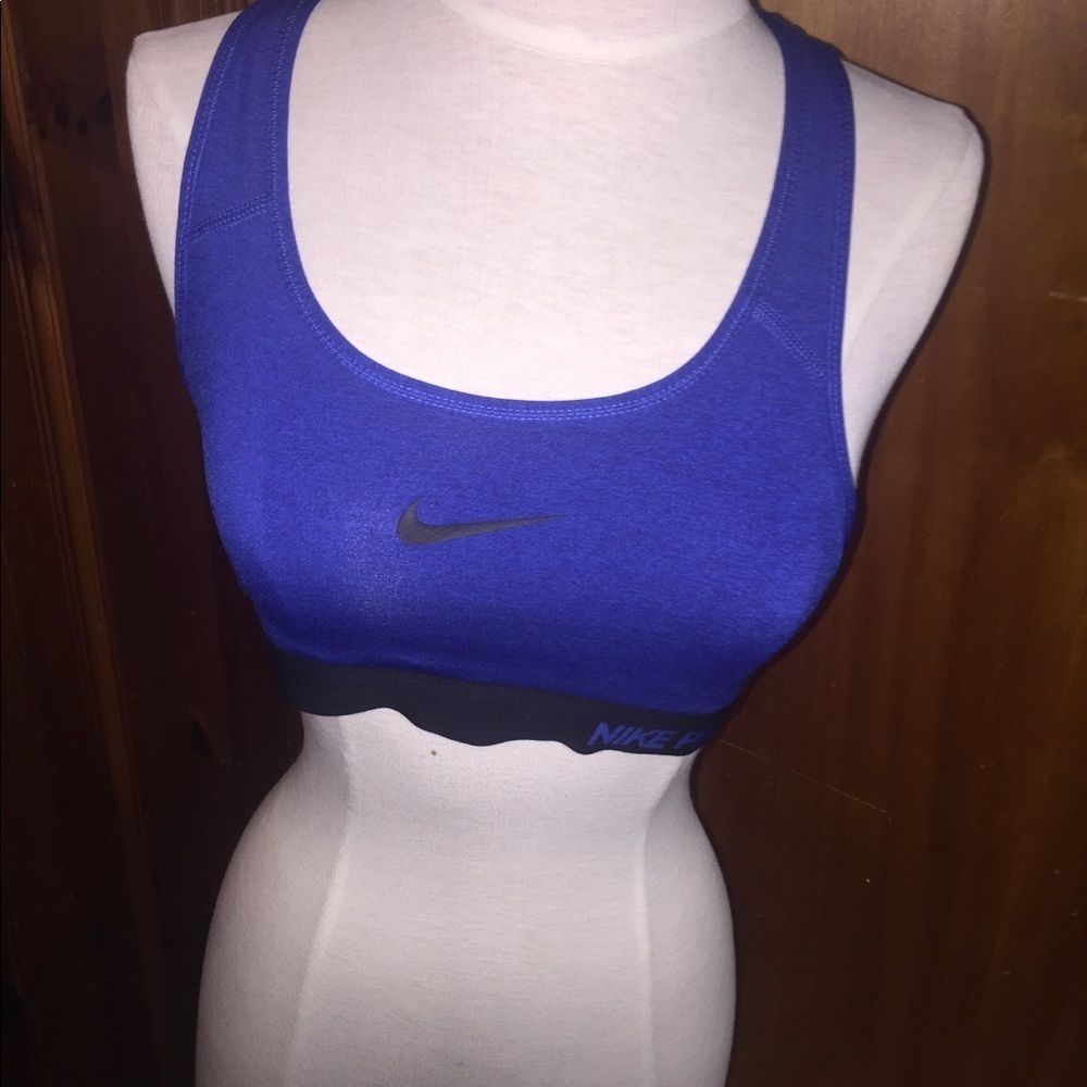 Nike pro blue sports bra size small s